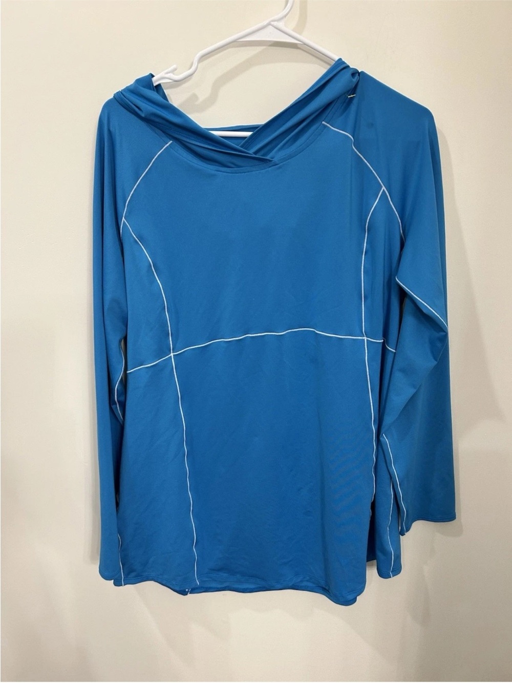 Eddie Blue Long-Sleeve Hooded Active Top